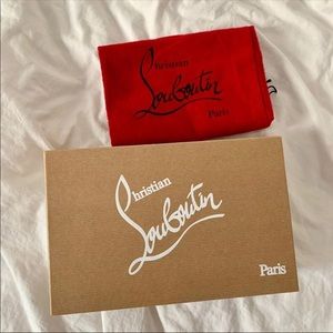 Christian Louboutin dust bags, box and taps